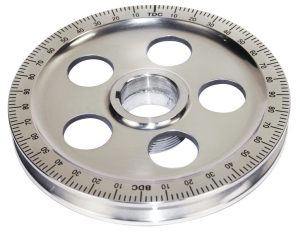Crankshaft Pulley, Polished Aluminum W/Holes, Black Numbers